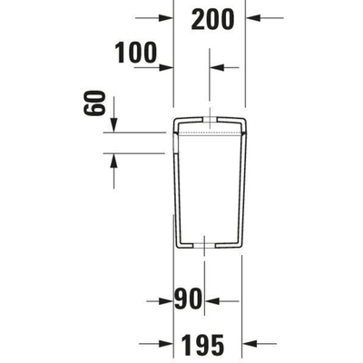 Duravit Philippe Starck 3 duoblokreservoir compleet BIG 47x21cm onder links en achter aansluiting