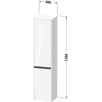 Duravit Ketho.2 Armoire haute 40x36x176cm 2 portes ouvrant à gauche Panneau de particules Lin Mat