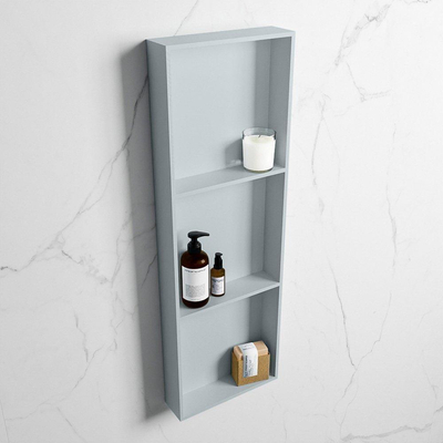 Mondiaz Easy nis 29.5x89.5x8cm voor Inbouw/opbouw 3 open vakken Solid surface Clay/Clay