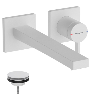 Hansgrohe Tecturis E 1 greeps wastafelkraan - inbouw wanduitvoering - met uitloop 22 - 5 cm - mat wit