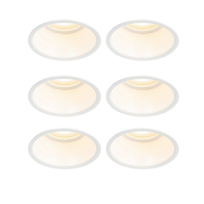 QAZQA Dept spot encastrable - set de 6 - 8,8x8,8x9,2cm - dimmable - IP44 - blanc mat