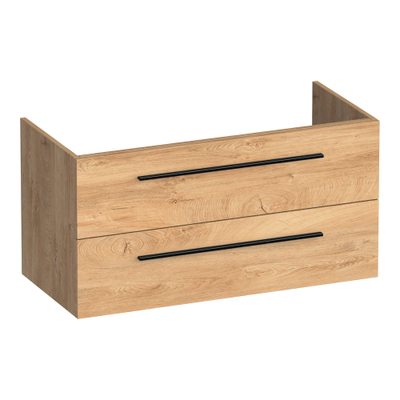 BRAUER Trust meuble sous lavabo 100 excl. poignées à poser 2 tiroirs softclose et 1 découpe pour le siphon - Forest Tan