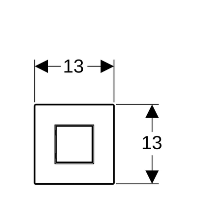 Plaque de commande urinoir Geberit type 01 - batterie - carré - Noir profond RAL 9005