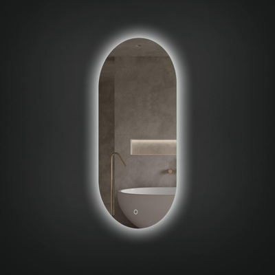 Arcqua Oval Miroir - 40x100cm - ovale - vertical - rétroéclairage LED