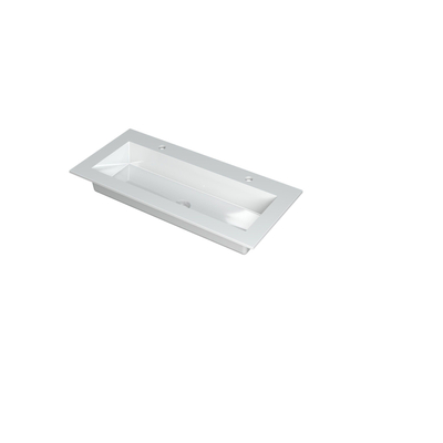 INK Kraft Lavabo - 100x45x1cm - 1 cuve - 2 trous de robinet - blanc brillant
