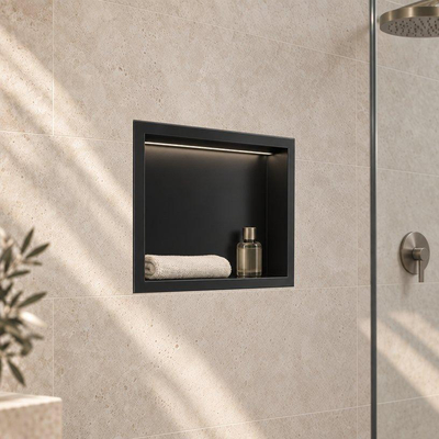 Fortifura Galeria Inbouwnis - 30x30x7cm - LED verlichting - mat zwart