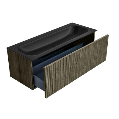 Mondiaz KURVE Badkamermeubelset - 120x46x40cm - 1 lade - wastafel solid surface - midden - 1 kraangat - Shadow