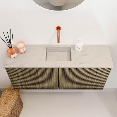 Mondiaz JOYA-DLUX 90cm toiletmeubel - kleur Dusk - Wastafel FAYE positie Midden Zonder kraangat kleur Opalo.