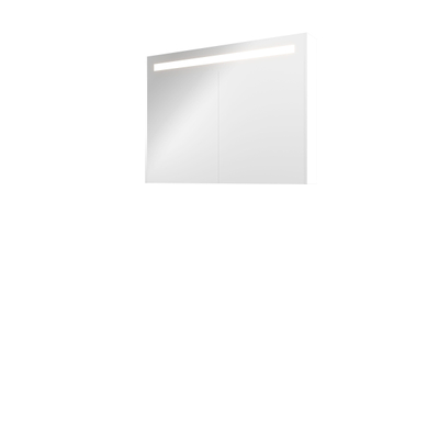 Proline spiegelkast premium avec éclairage led intégré, 2 portes 100x14x74cm blanc mat