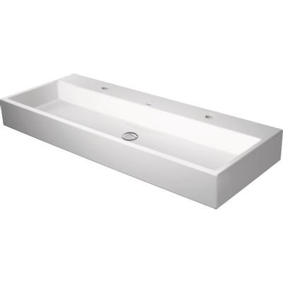 Duravit Vero air Wastafel - geslepen - met 2x1 kraangat - zonder overloop - 120x47cm - met wondergliss - inclusief bevestiging - wit