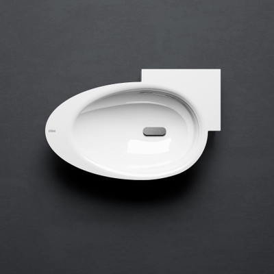 Clou First vasque de lave-mains 38,8x24,6cm trou de robinetterie à droite pierre minérale Blanc