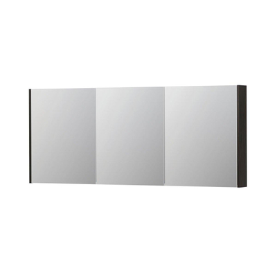 INK SPK2 spiegelkast – 180x74x14 cm – 3 deuren, dubbelzijdige spiegeldeuren – Intens eiken