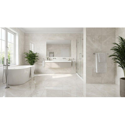 ÉCHANTILLON Terravito Gizino Carrelage de sol et murale en céramique - 60x60cm - 10.0mm - rectifié - Blanc