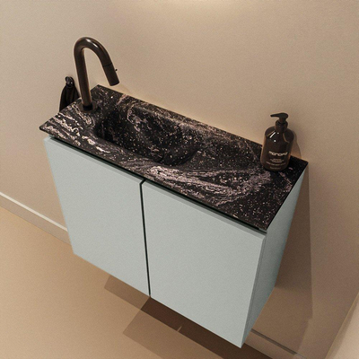 MONDIAZ TURE-DLUX 60cm toiletmeubel Greey. EDEN wastafel Lava positie links. Met 1 kraangat.