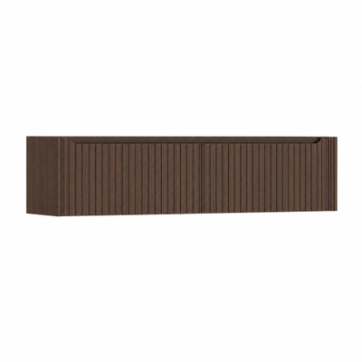 H&R Badmeubelen Juice Wastafelonderkast - 180x45x40cm - rechterhoek afgerond - 2 lades - geïntegreerde greep - coffee
