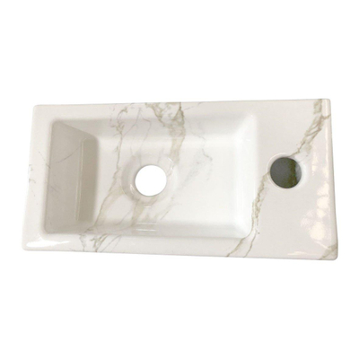 Wiesbaden Rhea mini fontein rechts 36,5 x 18 x 9 cm keramiek carrara TWEEDEKANS