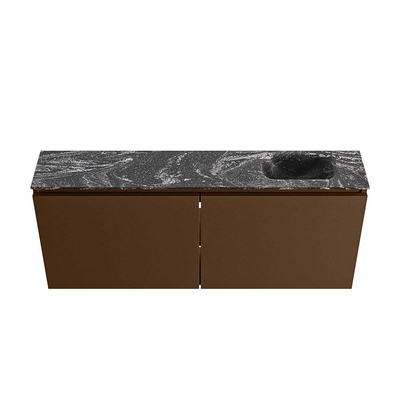 MONDIAZ TURE-DLUX 120cm toiletmeubel Rust. EDEN wastafel Lava positie rechts. Met 1 kraangat.