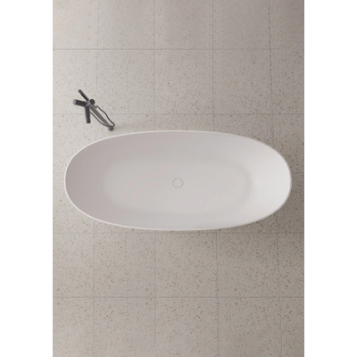 ZEZA Solid Baignoire îlot - 170x75cm - solid surface - blanc mat