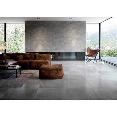 ÉCHANTILLON Terravito Ellino carreau mural et de sol - 80x80cm - 9mm - Carré - rectifié - Aspect pierre naturelle - Gris Mat