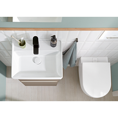 Villeroy & Boch Viconnect bedieningsplaat dualflush frontbediend - 25.3x14.5cm - glas wit/RVS - Glass White (glans wit)