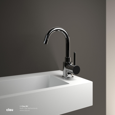 Clou Freddo 1 fonteinkraan 5.5x20.5cm draaibare uitloop chroom