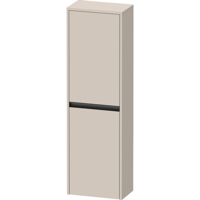 Duravit Ketho.2 Halfhoge kast - met 2 deuren - 40x132x24cm links - met tip ontaupe - mat taupe