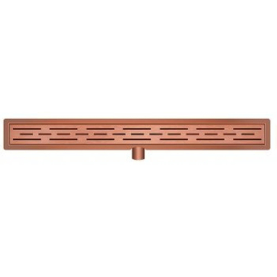 Wiesbaden douchegoot met flens en rooster 80 x 7 cm geborsteld brons koper OUTLETSTORE