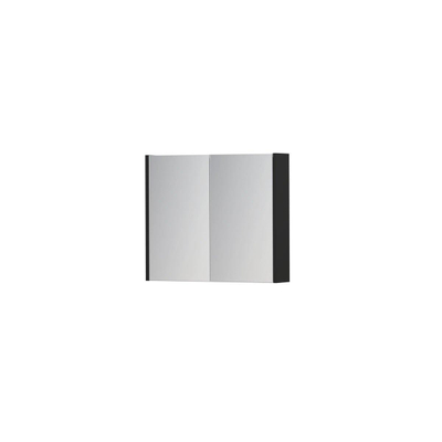 INK SPK1 spiegelkast – 70x60x14 cm – 2 deuren, dubbelzijdige spiegeldeuren – Zwart mat