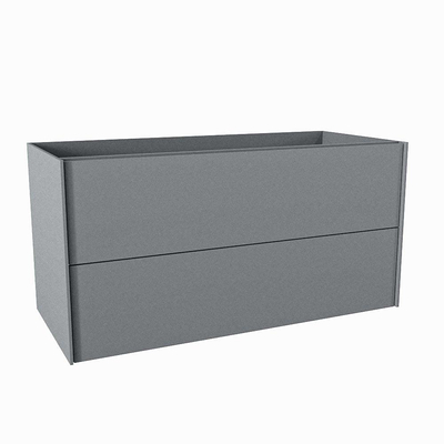 Mondiaz TENCE Meuble sous vasque - 110x45x50cm - 2 tiroirs - softclose - 1 découpe au centre - push to open - Plata