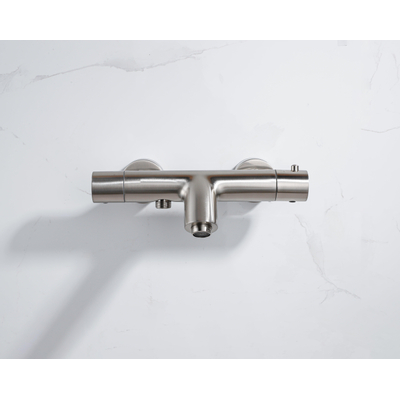 Fortifura Calvi thermostatische badkraan - PVD - geborsteld RVS