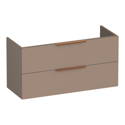 BRAUER Elevate wastafelonderkast ondiep 100 excl. opleggrepen 2 softclose lades en 1 sifon uitsparing - mat mokka