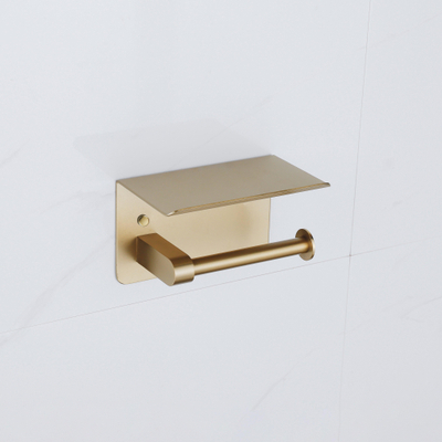 FugaFlow Eccelente Acces Toiletrolhouder - met plateau - Geborsteld Messing PVD (Goud)
