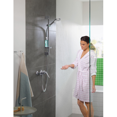Hansgrohe Crometta Glijstangset - met Crometta Vario - handdouche - met 2 straalsoort - met Casetta zeepschaal 65c - wit chroom