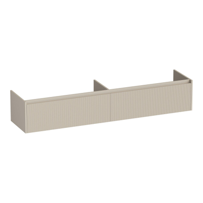 BRAUER Embrace Wavy meuble sous lavabo 200 2 tiroirs softclose - sans poignée - 2 découpes pour siphon - beige mat