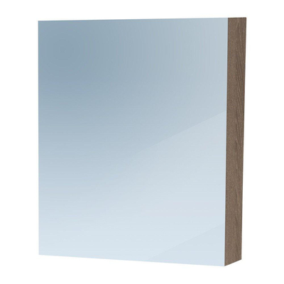 Saniclass Dual Spiegelkast - 60x70x15cm - 1 linksdraaiende spiegeldeur - MFC - legno viola OUTLETSTORE