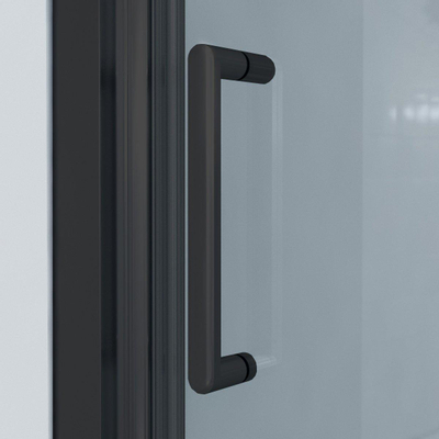 Marenza Slide Quick Fit Porte coulissante - 90x190cm - verre de sécurité 6mm - profilé alu - anti-calcaire - noir mat