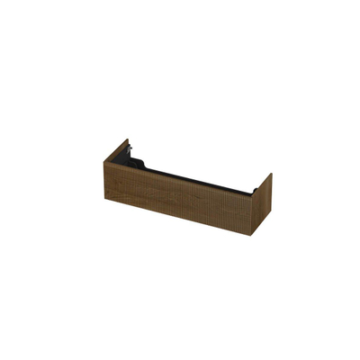 INK Wastafelonderkast - 140x45x37.6cm - 1 lade - push to open - verticaal gefreesd - Eiken - Ash grey