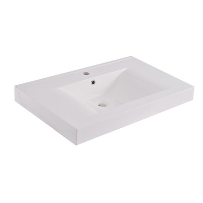 Xellanz Tigris lavabo - 80x46x8cm - 1 trou de robinet - polybéton - blanc brillant