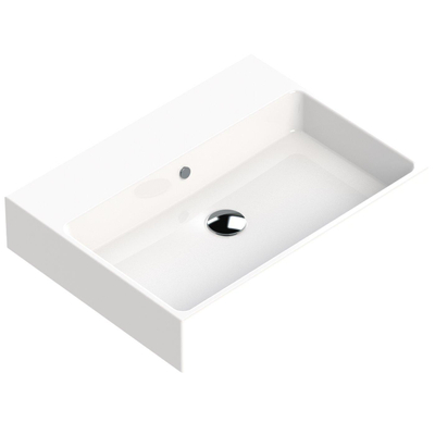 Thebalux lavabo quadro 60cm céramique 1x cuve sans trou de robinet