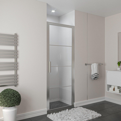 Aqua Vista Triple draaideur 90x200cm 8mm helder nano coating glas met frame geborsteld RVS