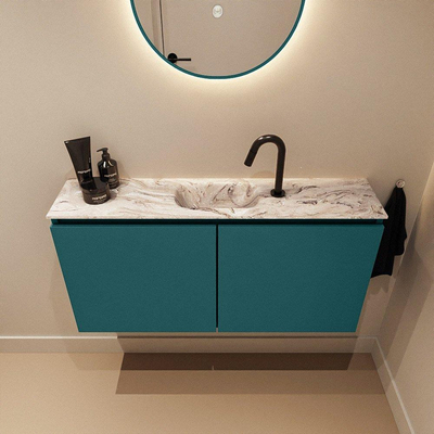 MONDIAZ TURE-DLUX meuble de toilettes 100 cm Smag. EDEN lavabo Glace position milieu. Avec 1 trou de robinet.