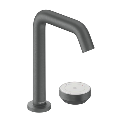 Hansgrohe Tecturis S wastafelkraan - model 150 - coolstart - brushed black chrome (zwart)
