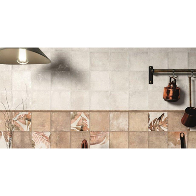 Zyx Amazonia Vloer- en wandtegel met decor 14x14cm 9mm gerectificeerd R9 porcellanato Tropic Cotto