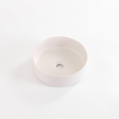 QeramiQ Dely Waskom - 36x36x12cm - zonder overloop - rond - keramiek - linnen