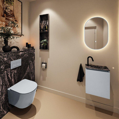 MONDIAZ TURE-DLUX 40cm toiletmeubel Clay. EDEN wastafel Lava positie rechts. Met 1 kraangat.