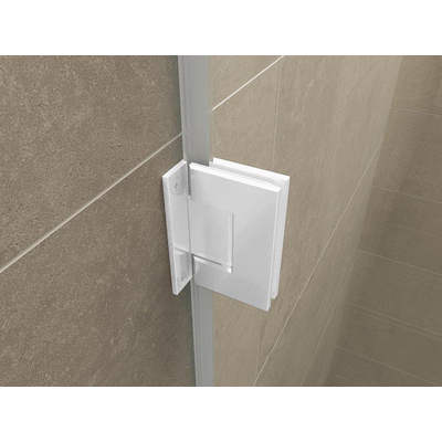 Wiesbaden Less Ensemble charnières et poignée pour porte niche sans profil mat blanc