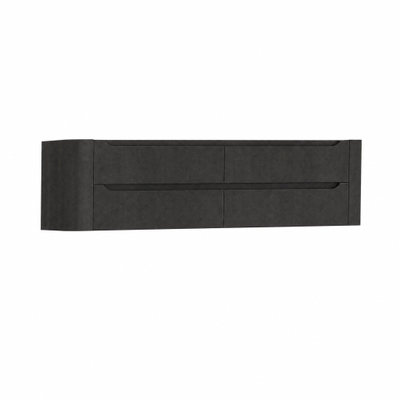 H&R Badmeubelen Juice Wastafelonderkast - 160x45x50cm - afgeronde hoeken - 4 lades - geïntegreerde greep - basalt