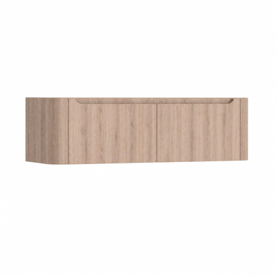 H&R badmeubelen Juice Wastafelonderkast - 140x45x40cm - afgeronde hoeken - 2 lades - geïntegreerde greep - rockford oak