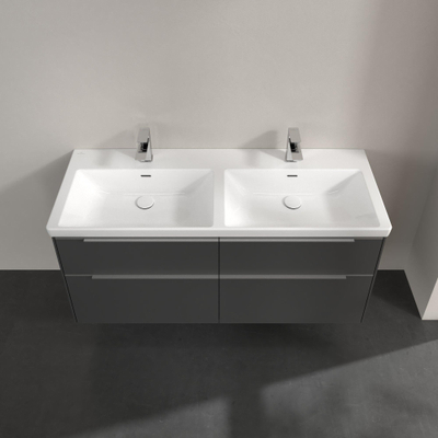 Villeroy & Boch Subway 3.0 wastafelonderkast - 127.2x57.9cm - 4 lades - Graphite (grijs)