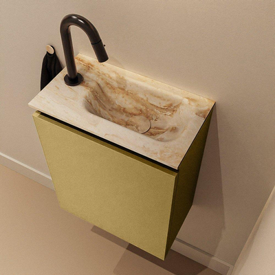 MONDIAZ TURE-DLUX 40cm toiletmeubel Oro. EDEN wastafel Frappe positie rechts. Met 1 kraangat.